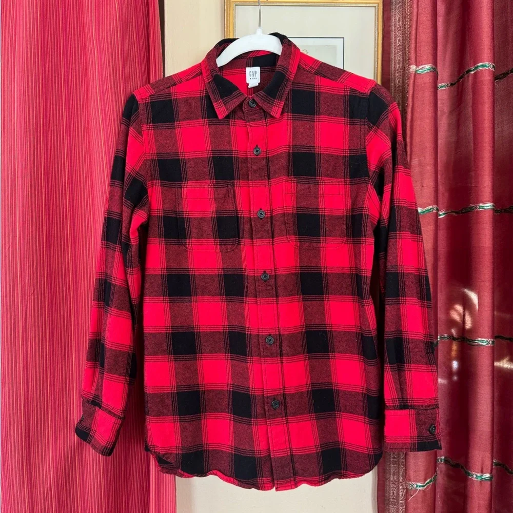 GAP Kids Buffalo Plaid Flannel Shirt XXL